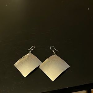 Silver metal earrings